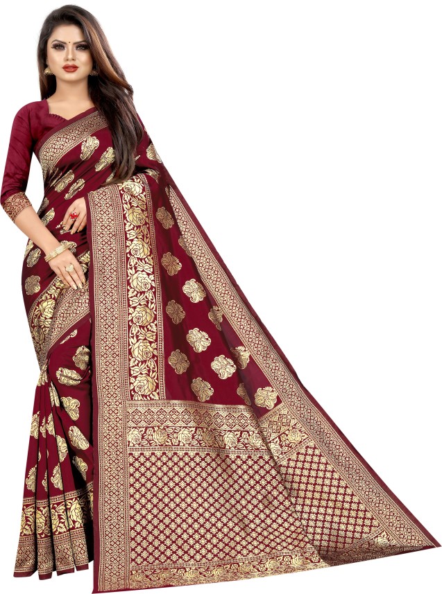 Buy 3SIX5 Woven Banarasi Silk Blend ...